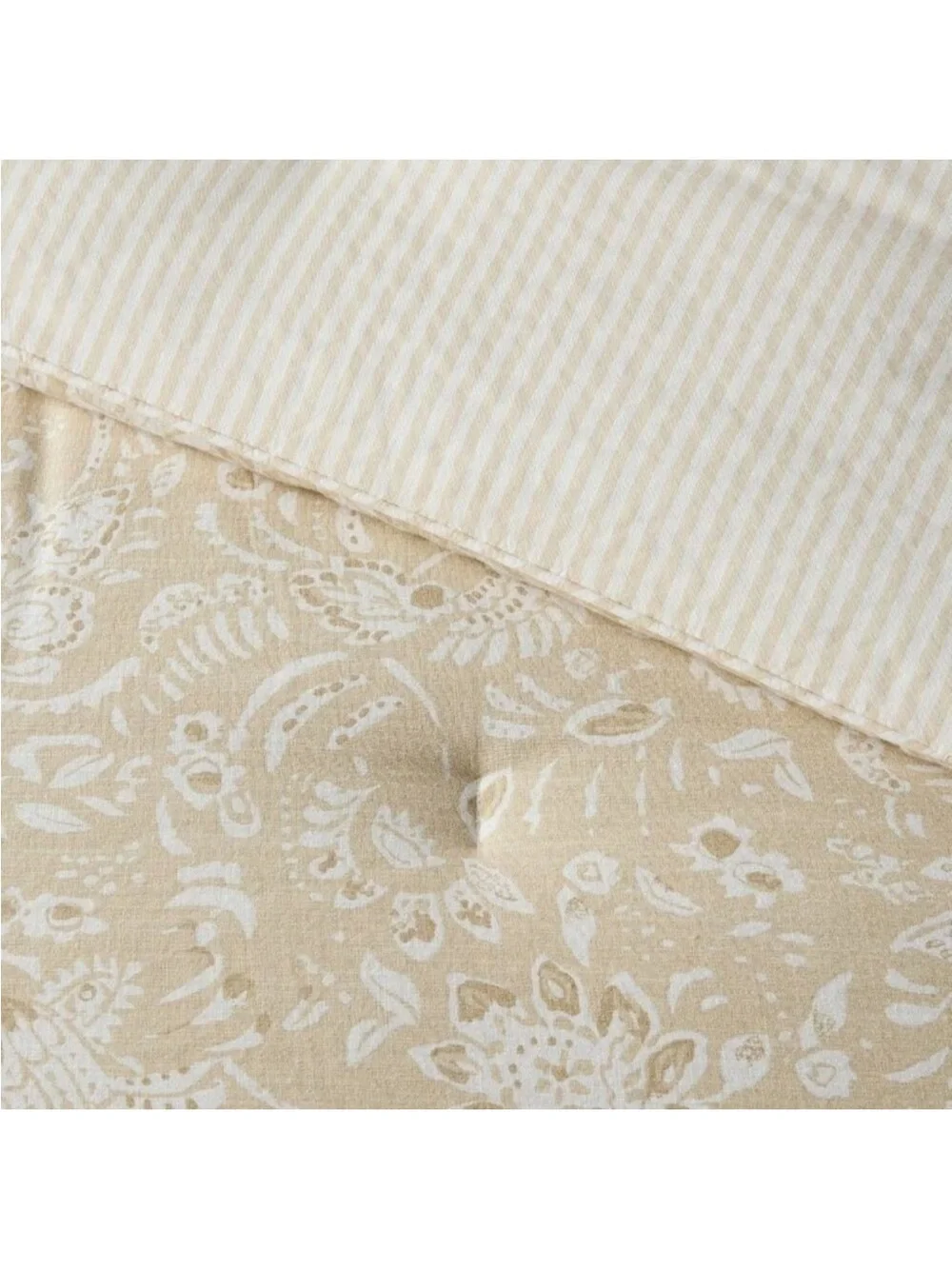 NEW! Threshold - Floral Paisley, Casual Reversible Comforter Set, KING, Neutral